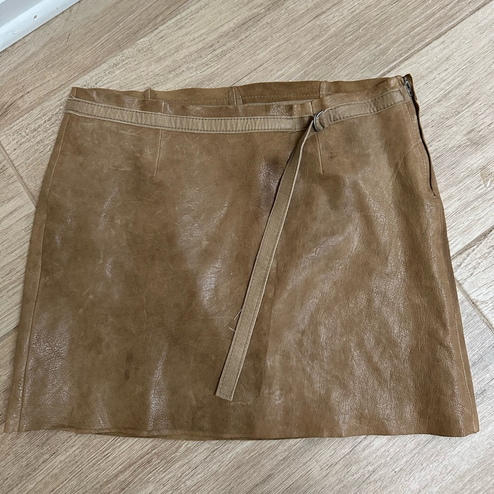 Helmut Lang Leather Mini Skirt